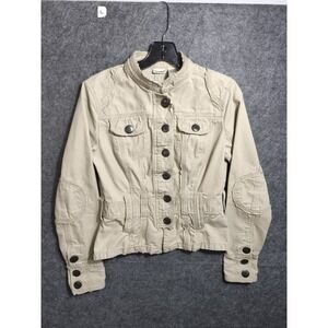 VTG Y2K Army Utility Jacket Distressed Grunge Canvas Junior 7/8‎ No Boundaries